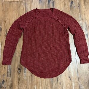 Women's Red Knit Sweater - M
